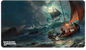 A dark and stormy Dungeons & Dragons playmat featuring a ship battling a kraken, with adventurers on deck. Brand: Ultra PRO, Item: Cover Series Ghosts of Saltmarsh Standard Gaming Playmat.