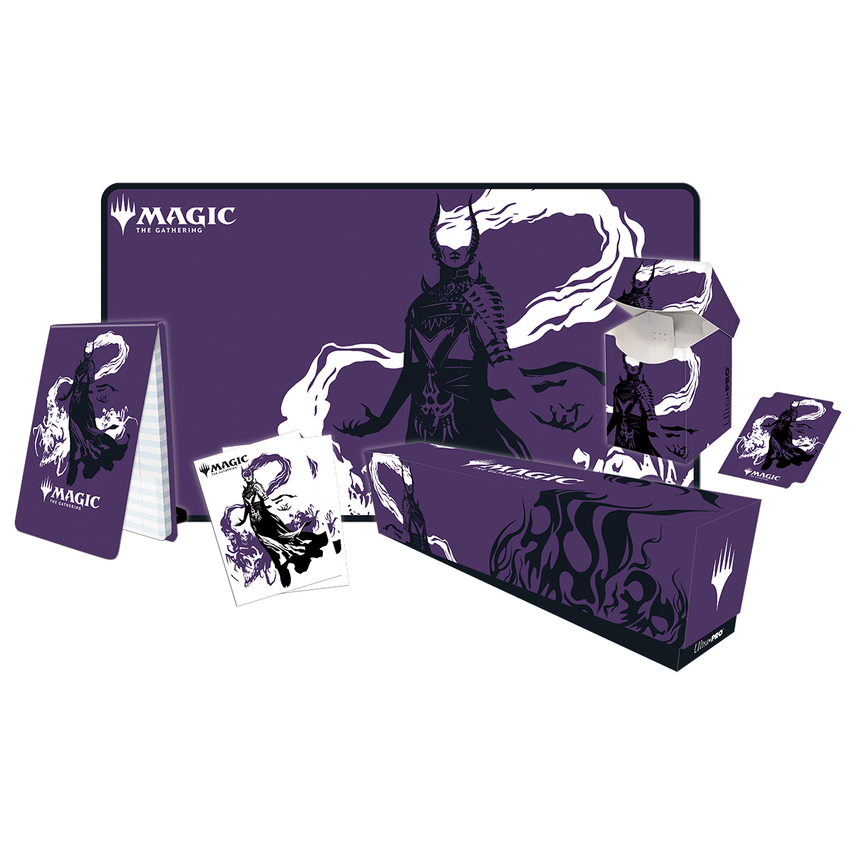 A purple Ashiok Accessories Bundle for Magic: The Gathering. Brand: Ultra PRO, Item: Ashiok Accessories Bundle.
