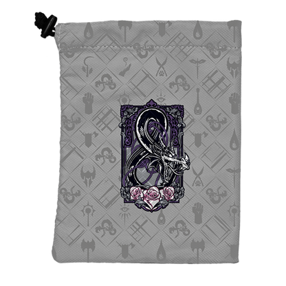 A grey Hydro74 Treasure Nest Dice Bag for Dungeons & Dragons. Brand: Ultra PRO, Item: Mind Flayer.