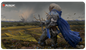 A Magic: The Gathering "Galea, Kindler of Hope" gaming playmat by Ultra PRO, featuring an elf warrior in ornate armor and a blue cape standing in a grassy field.