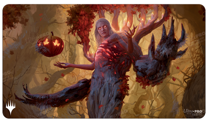 A fantasy art Standard Gaming Playmat featuring Wrenn and Seven from Magic: The Gathering's Innistrad: Midnight Hunt set. Brand: Ultra PRO, Item: Innistrad: Midnight Hunt Wrenn and Seven Standard Gaming Playmat.