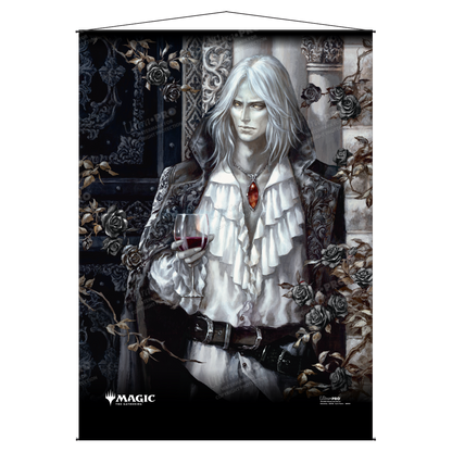 A gothic vampire Sorin the Mirthless wall scroll for Magic: The Gathering. Brand: Ultra PRO, Item: Innistrad: Crimson Vow Sorin the Mirthless Wall Scroll.