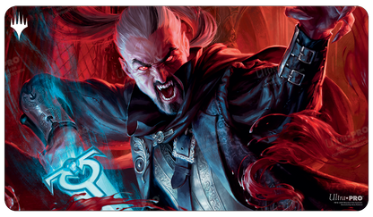 A dark fantasy Standard Gaming Playmat featuring Odric, Blood-Cursed from Magic: The Gathering. Brand: Ultra PRO, Item: Innistrad: Crimson Vow Odric, Blood-Cursed Standard Gaming Playmat.