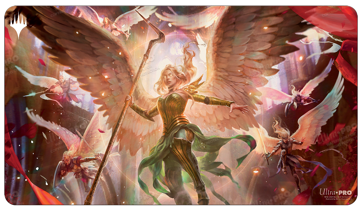 A Magic: The Gathering Innistrad: Crimson Vow Sigarda's Summons Standard Gaming Playmat by Ultra PRO.