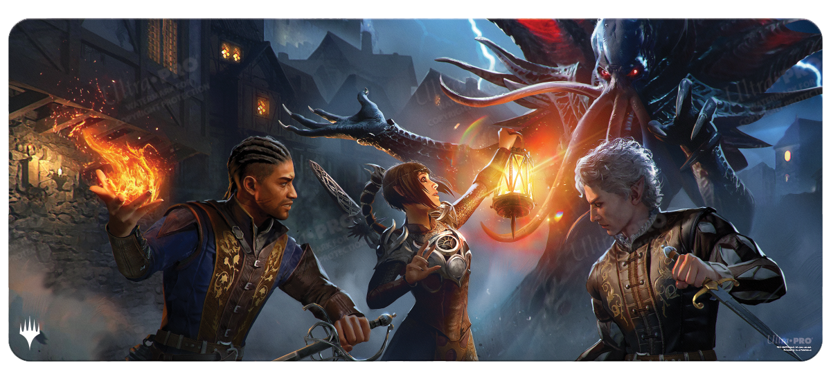 A Magic: The Gathering Commander Legends: Battle for Baldur's Gate Party Battle 6ft Table Playmat. Brand: Ultra PRO, Item: Commander Legends: Battle for Baldur's Gate Party Battle 6ft Table Playmat.