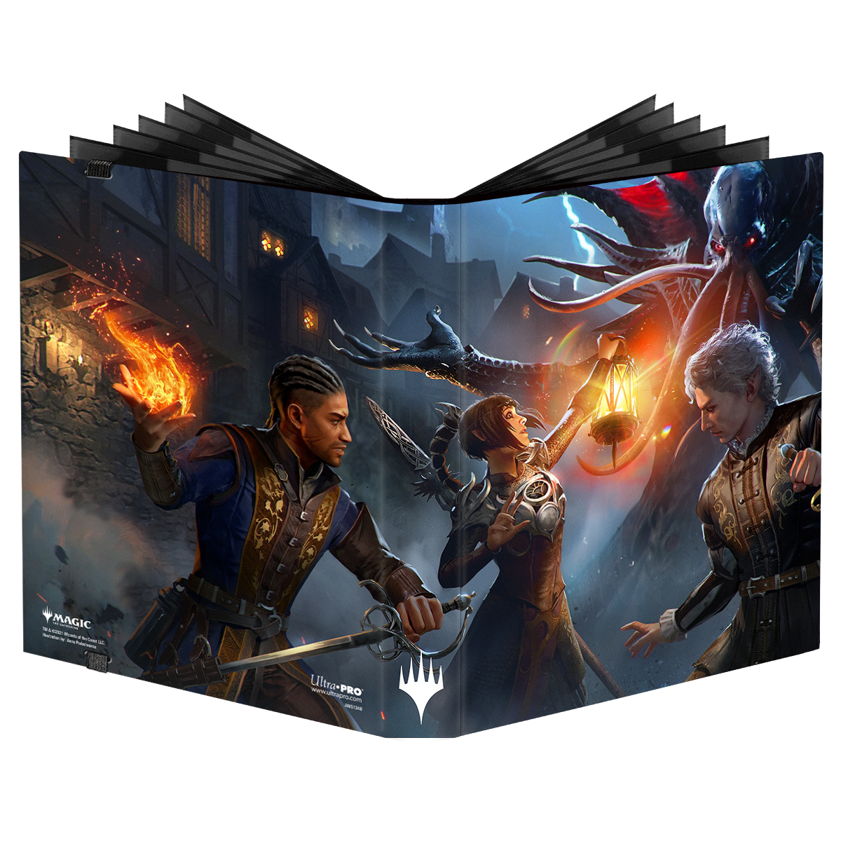 A black Commander Legends: Battle for Baldur's Gate Party Battle 9-Pocket PRO-BINDER® for Magic: The Gathering. Brand: Ultra PRO, Item: Commander Legends: Battle for Baldur's Gate Party Battle 9-Pocket PRO-BINDER®.