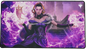 A purple and pink Magic: The Gathering playmat featuring Liliana, the Last Hope. Brand: Ultra PRO, Item: Double Masters Liliana, the Last Hope Stitched Standard Gaming Playmat for Magic: The Gathering