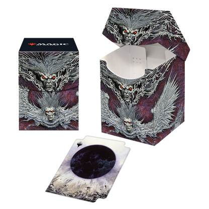 A dark fantasy art deck box and card sleeve set for Magic: The Gathering. Brand: Ultra PRO, Item: Double Masters Damnation 100+ DECK BOX®