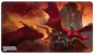 A red Dungeons & Dragons Playmat featuring dragons and a large crowned figure. Brand: Ultra PRO, Item: Cover Series Dragonlance Shadow of the Dragon Queen Standard Gaming Playmat for Dungeons & Dragons
