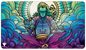 A stained glass style playmat featuring Zur, Eternal Schemer from Magic: The Gathering. Brand: Ultra PRO, Item: Dominaria United Zur, Eternal Schemer Standard Gaming Playmat.