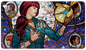 A stained glass style Standard Gaming Playmat featuring Jhoira, Ageless Innovator from Magic: The Gathering. Brand: Ultra PRO, Item: Dominaria United Jhoira, Ageless Innovator Standard Gaming Playmat.