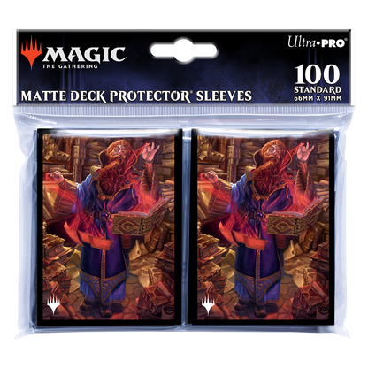 A black Magic: The Gathering Matte Deck Protector Sleeves. Brand: Ultra-Pro, Item: Commander Masters Anikthea, Commodore Guff Standard DECK PROTECTOR® Sleeves (100ct)