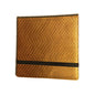 A gold dragon hide 12-pocket binder. Brand: Legion Supplies, Item: 3X4 12 Pocket Dragon Hide Gold Binder.
