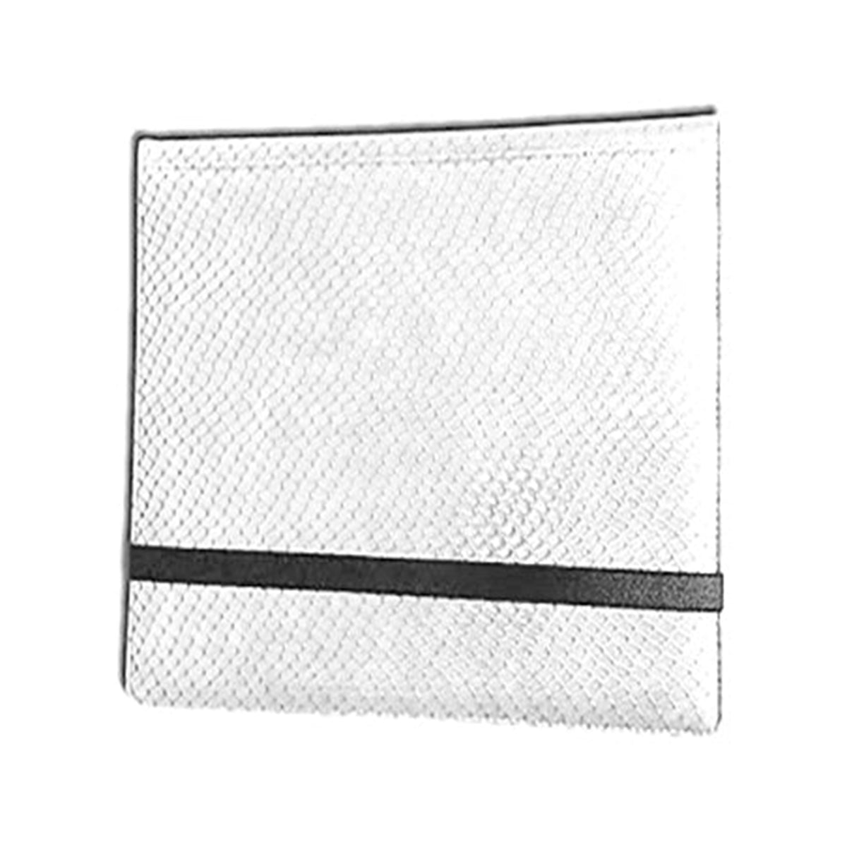 A White 12-Pocket Dragon Hide Binder. Brand: Legion Supplies, Item: 3X4 12 Pocket Dragon Hide White Binder.