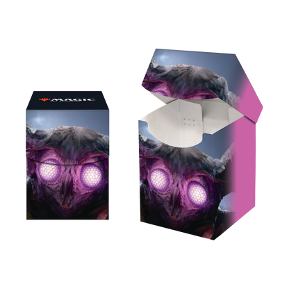 A deck box featuring the Mothman from Fallout, designed for Magic: The Gathering. Brand: Ultra Pro, Item: Fallout The Wise Mothman 100+ DECK BOX.