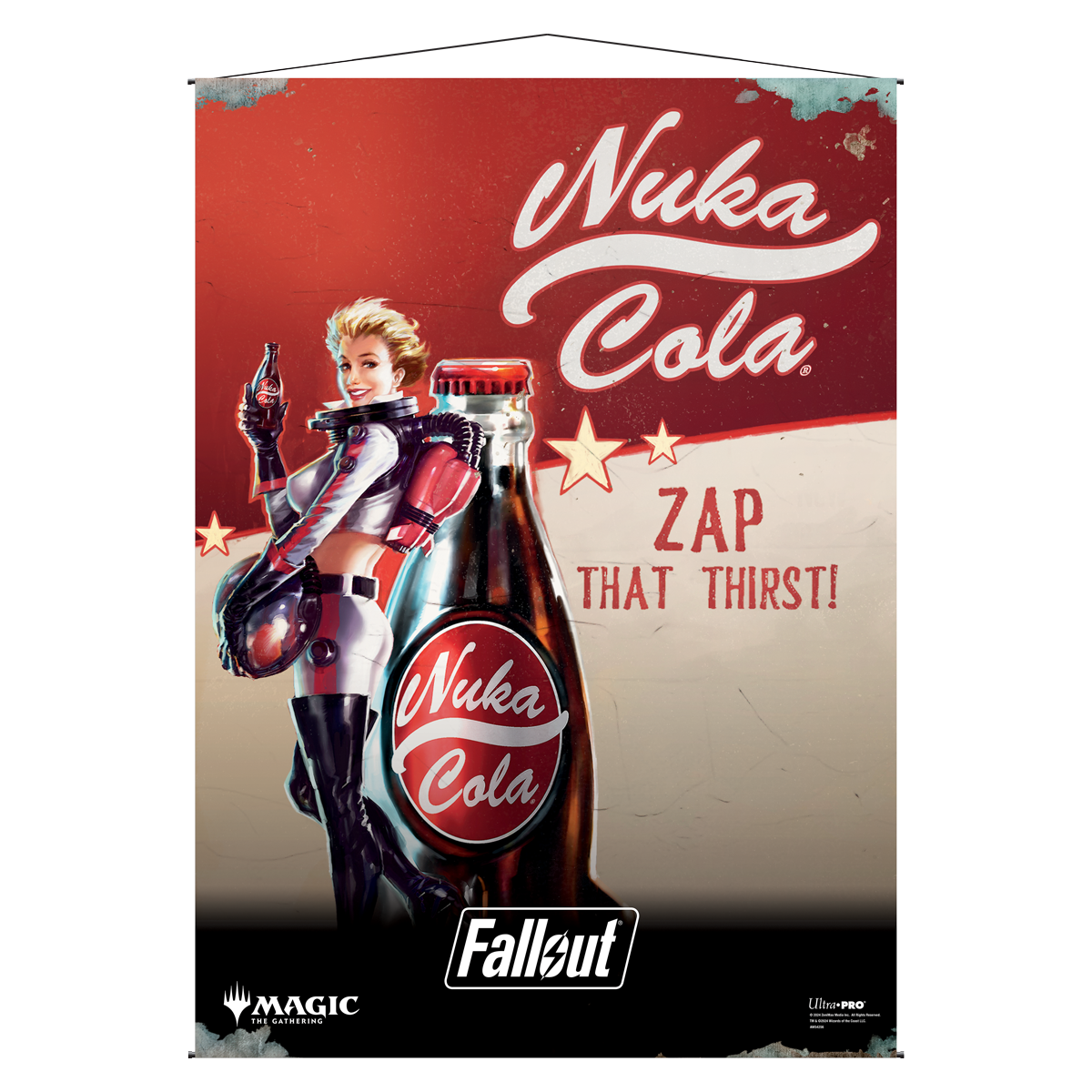 A Fallout Nuka-Cola Pinup Wall Scroll. Brand: Ultra PRO, Item: Fallout Nuka-Cola Pinup Wall Scroll for Magic: The Gathering