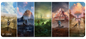 A Fallout Wasteland Basic Lands Medley 6ft Table Playmat. Brand: Ultra PRO, Item: Fallout® Wasteland Basic Lands Medley 6ft Table Playmat for Magic: The Gathering.