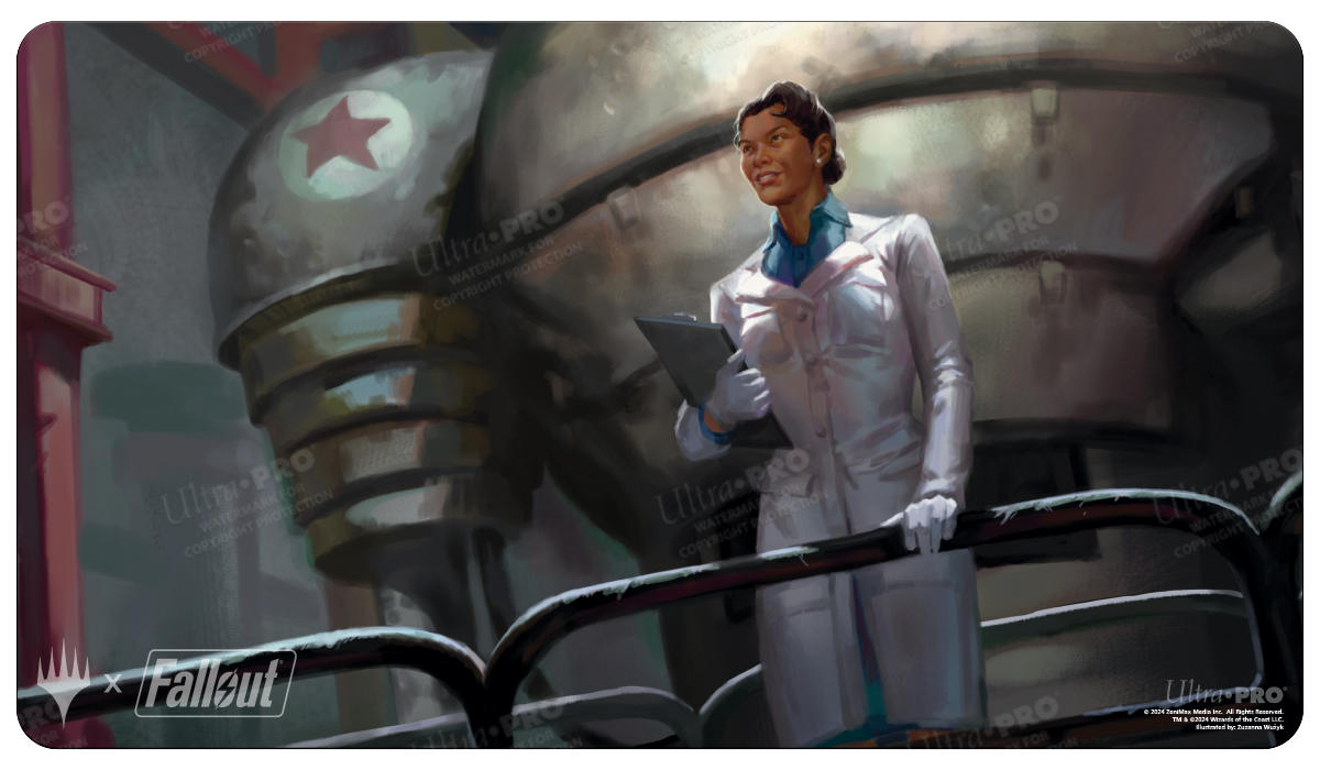 A Fallout Dr. Madison Li Standard Gaming Playmat. Brand: Ultra PRO, Item: Fallout® Dr. Madison Li Standard Gaming Playmat for Magic: The Gathering