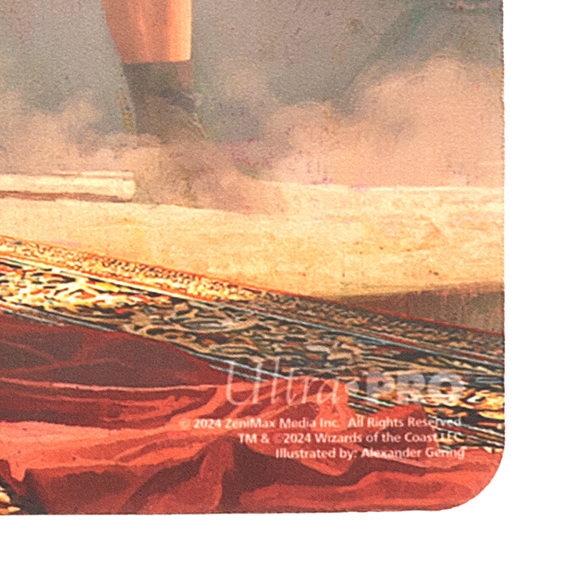 A red and gold Fallout Caesar, Legion's Emperor Standard Gaming Playmat. Brand: Ultra Pro, Item: Fallout Caesar, Legion’s Emperor Standard Gaming Playmat for Magic: The Gathering.