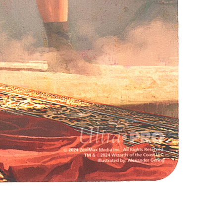 A red and gold Fallout Caesar, Legion's Emperor Standard Gaming Playmat. Brand: Ultra Pro, Item: Fallout Caesar, Legion’s Emperor Standard Gaming Playmat for Magic: The Gathering.
