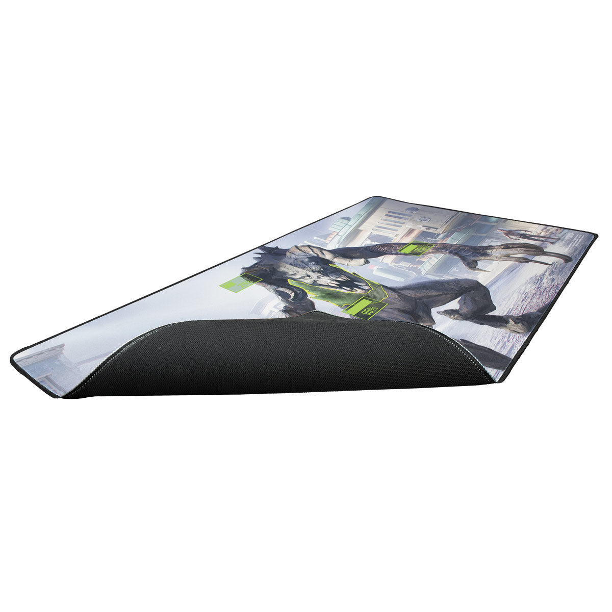 A black stitched Fallout V.A.T.S. gaming playmat. Brand: Fallout, Item: V.A.T.S. Black Stitched Standard Gaming Playmat for Magic: The Gathering.