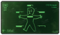 A green Fallout Inventory Management Playmat. Brand: Ultra PRO, Item: Fallout Inventory Management Black Stitched Standard Gaming Playmat for Magic: The Gathering