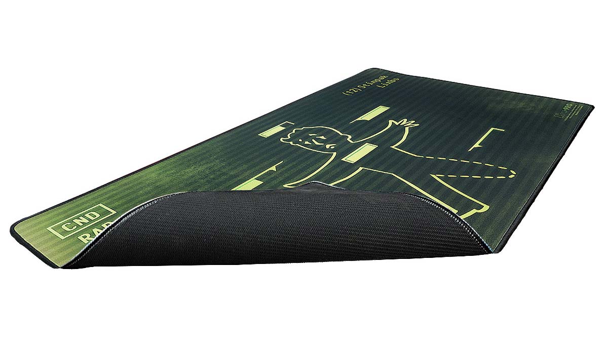 A Fallout Inventory Management Black Stitched Standard Gaming Playmat. Brand: Ultra PRO, Item: Fallout Inventory Management Playmat.