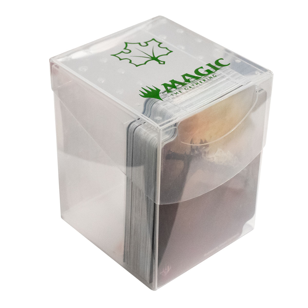 A clear plastic deck box with "Magic: The Gathering" logo and Bloomburrow token dividers. Brand: Ultra PRO, Item: Bloomburrow Token Dividers with DECK BOX® for Magic: The Gathering