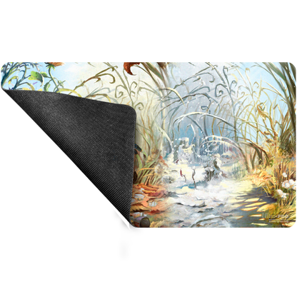 A colorful Magic: The Gathering Bloomburrow Season Lands: Plains Standard Gaming Playmat. Brand: Ultra-Pro, Item: Bloomburrow Season Lands: Plains (Four Seasons) Standard Gaming Playmat for Magic: The Gathering.