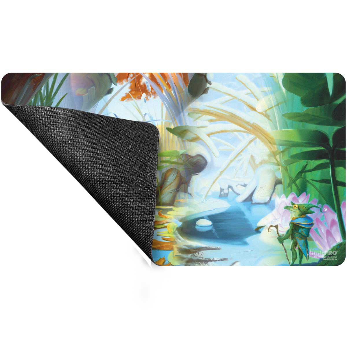 A vibrant gaming playmat featuring the Bloomburrow Season Lands: Island artwork. Brand: Ultra PRO, Item: Bloomburrow Season Lands: Island (Four Seasons) Standard Gaming Playmat for Magic: The Gathering.