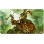 A detailed illustration of Finneas, Ace Archer from Magic: The Gathering on an Ultra PRO playmat.