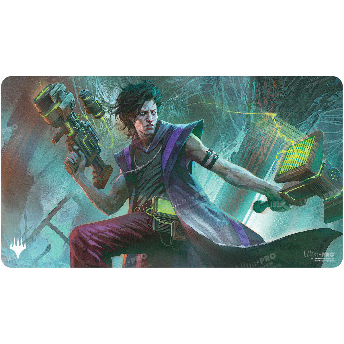 A Magic: The Gathering Standard Gaming Playmat featuring Duskmourn Winter, Cynical Opportunist. Brand: Ultra PRO.
