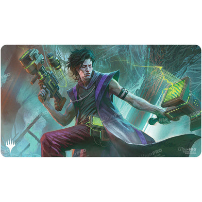 A Magic: The Gathering Standard Gaming Playmat featuring Duskmourn Winter, Cynical Opportunist. Brand: Ultra PRO.