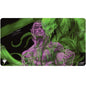 A purple and green Magic: The Gathering playmat featuring Tyvar, the Pummeler from Duskmourn (Double Exposure Alt). Brand: Ultra PRO, Item: Duskmourn Tyvar, the Pummeler (Double Exposure Alt) Standard Gaming Playmat.