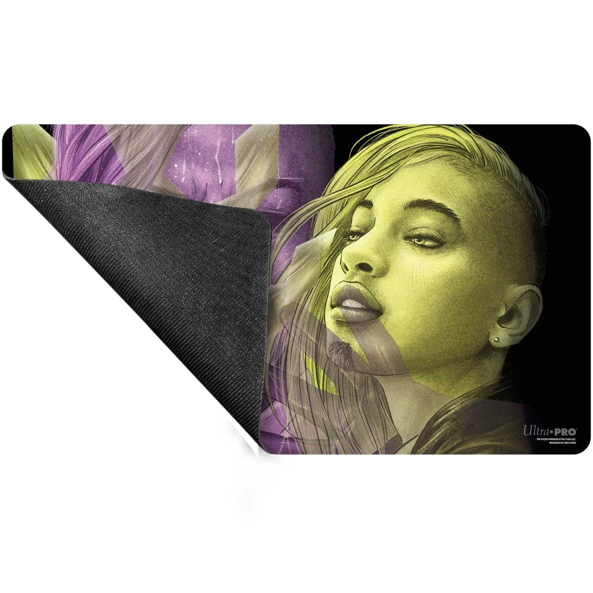 A stylized portrait playmat featuring Duskmourn Niko, Light of Hope (Double Exposure Alt) artwork. Brand: Ultra-Pro.