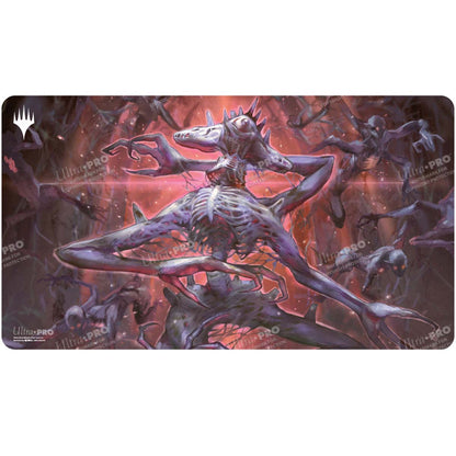 A dark fantasy Standard Gaming Playmat featuring the Duskmourn Overlord of the Balemurk from Magic: The Gathering. Brand: Ultra PRO.