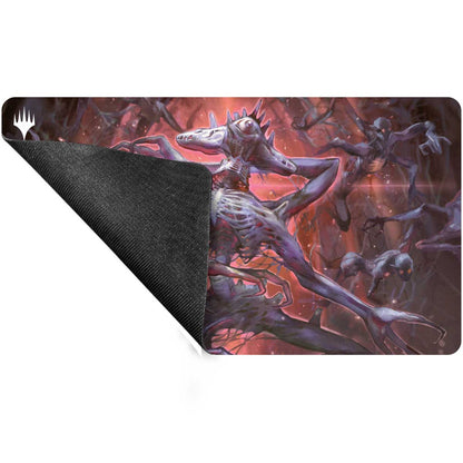 A purple and red Duskmourn Overlord of the Balemurk Standard Gaming Playmat for Magic: The Gathering. Brand: Unknown, Item: Duskmourn Overlord of the Balemurk Standard Gaming Playmat.