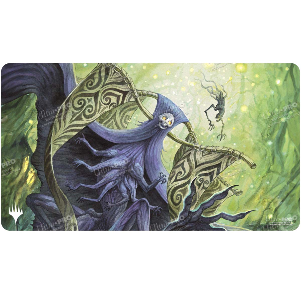 A purple and green Duskmourn Overlord of the Hauntwoods Standard Gaming Playmat. Brand: Ultra PRO, Item: Duskmourn Overlord of the Hauntwoods Standard Gaming Playmat for Magic: The Gathering.