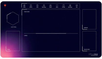 A dark blue and purple gradient playmat for Magic: The Gathering. Brand: Ultra PRO, Item: Foundations Learn To Play 1-Player Playmat