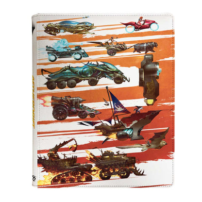 A white Aetherdrift Finish Line Bundle Key Art 9-Pocket Premium Zippered PRO-BINDER® for Magic: The Gathering. Brand: Ultra PRO, Item: Aetherdrift Finish Line Bundle Key Art 9-Pocket Premium Zippered PRO-BINDER®.