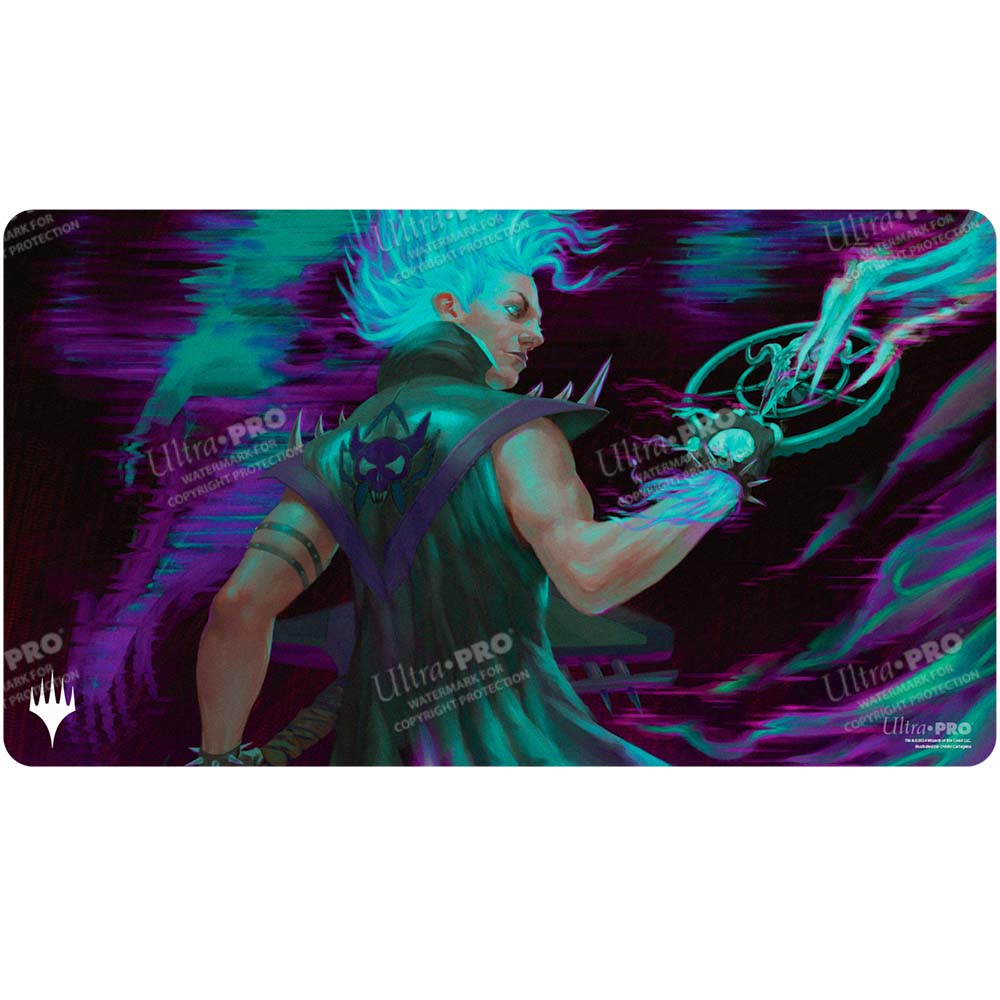 A vibrant Aetherdrift Winter, Cursed Rider Playmat for Magic: The Gathering. Brand: Ultra PRO, Item: Aetherdrift Winter, Cursed Rider Playmat.