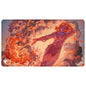 A red and orange Aetherdrift Chandra's Ignition Stitched Edge Playmat. Brand: Ultra PRO, Item: Aetherdrift Chandra’s Ignition Stitched Edge Playmat for Magic: The Gathering.