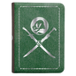 A green Dungeons & Dragons campaign journal with silver Drizzt and sword accents. Brand: Ultra PRO, Item: Artifacts Across Eternities - Drizzt & The Forgotten Realms Premium Campaign Journal for Dungeons & Dragons