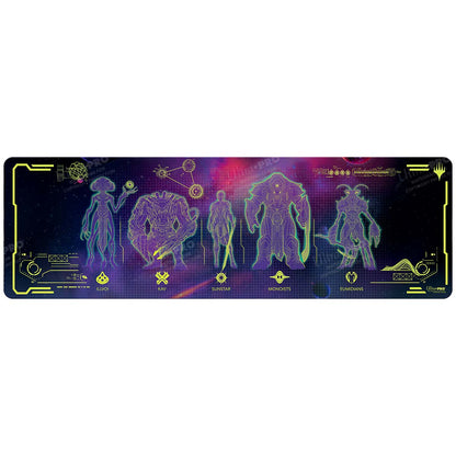 A purple and yellow alien race primer 8ft table playmat. Brand: Ultra PRO, Item: Edge of Eternities Alien Race Primer 8ft Table Playmat for Magic: The Gathering