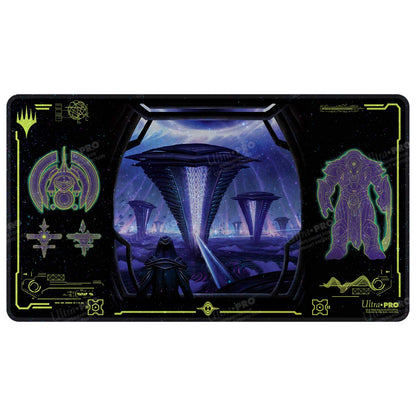 A black playmat featuring the Edge of Eternities Susur Secundi, Void Altar artwork. Brand: Ultra PRO, Item: Edge of Eternities Susur Secundi, Void Altar HOLOFOIL® Playmat for Magic: The Gathering