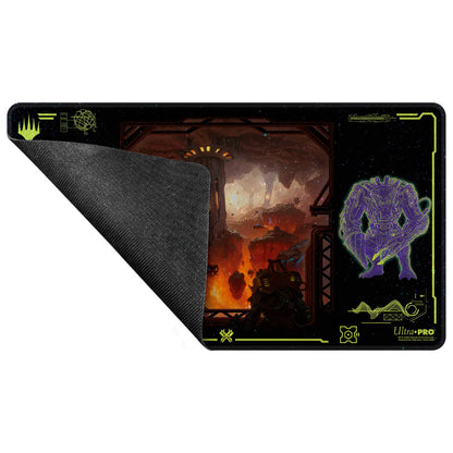 A black and neon green Magic: The Gathering Edge of Eternities Kavaron, Memorial World HOLOFOIL Playmat. Brand: Ultra-Pro.