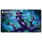 A purple and blue Commander Series #8 Alela, Cunning Conqueror Stitched Playmat. Brand: Ultra PRO, Item: Commander Series #8 Alela, Cunning Conqueror Stitched Playmat for Magic: The Gathering