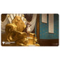 A gold dragon-themed throne playmat featuring Yoshimaru, Ever Faithful. Brand: Ultra PRO, Item: Commander Series #8 Yoshimaru, Ever Faithful Stitched Playmat for Magic: The Gathering