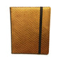 A Gold Dragon Hide 9-Pocket Binder. Brand: Legion Supplies, Item: 9 Pocket Dragon Hide Gold Binder.