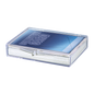A clear plastic hinged 35 card storage case. Brand: Ultra PRO, Item: Hinged 35 Card Storage Case.